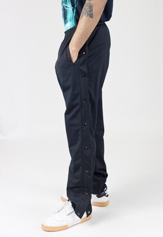 VINTAGE 90S BLACK BUTTON-OFF TRACKSUIT BOTTOMS