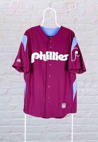 VINTAGE MLB PHILLIES JERSEY BASEBALL MAJESTIC COOPERSTOWN