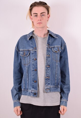 LEE MENS VINTAGE DENIM JACKET XL BLUE 90S