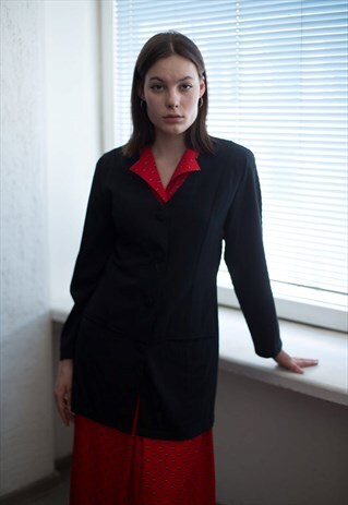 VINTAGE 80'S MINIMAL BLACK JACKET
