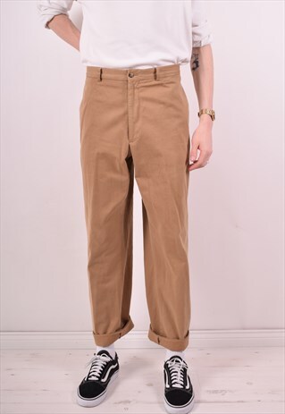 AQUASCUTUM MENS VINTAGE TROUSERS W36 L30 BROWN 90S