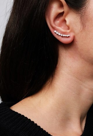 EIGHT CZ STERLING SILVER EARRING