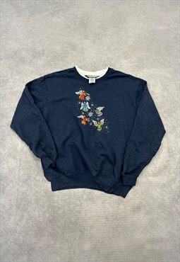 Vintage Sweatshirt Cottagecore Angels Patterned Jumper