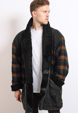 VINTAGE AZTEC NAVAJO FLEECE LINED JACKET