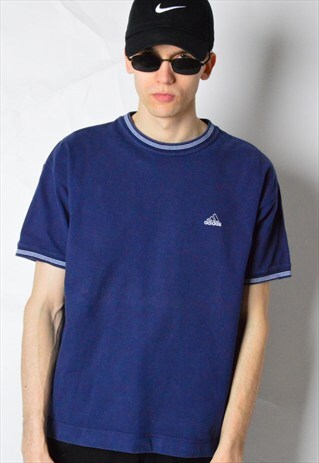 VINTAGE 90S FADED BLUE ADIDAS T-SHIRT