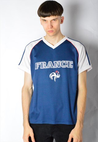VINTAGE 90S BLUE FRANCE SPORTS TOP