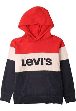 Vintage 90's Levi's Hoodie Spellout Pullover Navy Blue