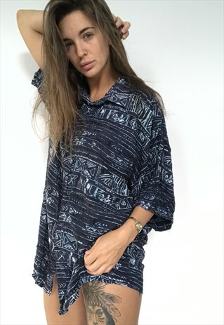 PATTERNED OVERSIZED RETRO VINTAGE UNISEX FESTIVAL SHIRT