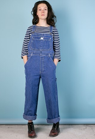 VINTAGE CALVIN KLEIN MIDWASH BLUE DENIM DUNGAREES OVERALLS