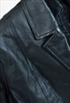 VINTAGE 00S REAL LEATHER BLAZER JACKET IN BLACK