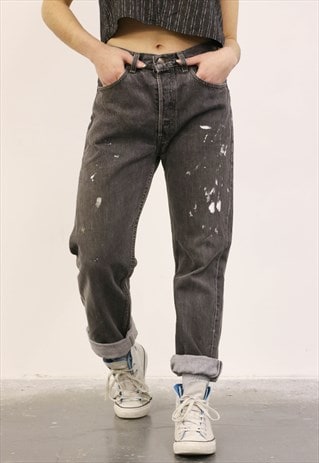 LEVI'S VINTAGE BLACK PAINT 501 MOM JEANS