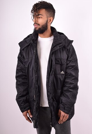 ADIDAS MENS VINTAGE JACKET XL BLACK 90'S