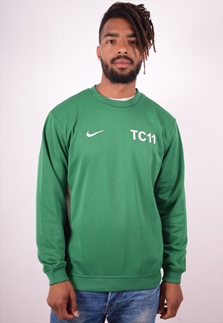 NIKE MENS VINTAGE SWEATSHIRT JUMPER MEDIUM GREEN 90S