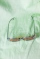 BLUE BROWN ROUNDED RECTANGLE 90S LOOK SUNGLASSES