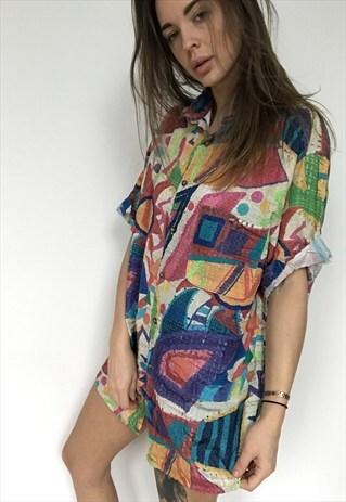 PATTERNED OVERSIZED RETRO VINTAGE UNISEX FESTIVAL SHIRT