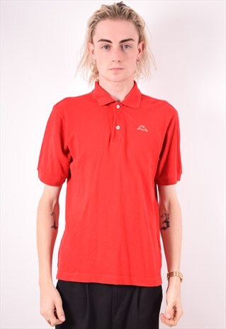 KAPPA MENS VINTAGE POLO SHIRT SMALL RED 90S