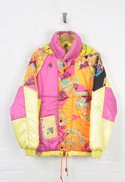Vintage Colmar Ski Jacket Pink/Yellow Ladies Large