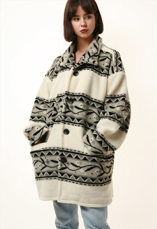 90S VINTAGE OLDSCHOOL BEACH&SNOW LINED FLEECE COAT 16111