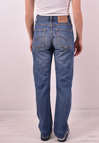 LEVI'S 535 WOMENS VINTAGE JEANS W28 L32 BLUE 90S