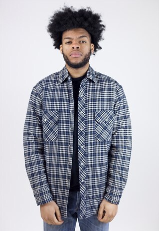 VINTAGE BLUE/NAVY/BEIGE THICK CHECK SHIRT