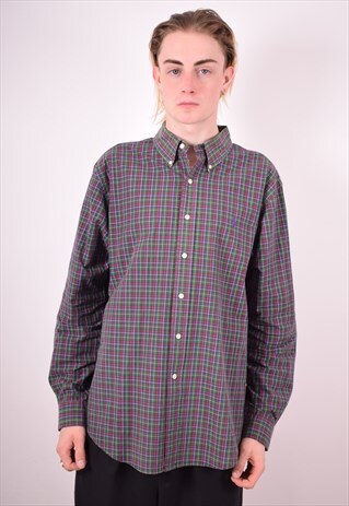 POLO RALPH LAUREN MENS VINTAGE SHIRT XL MULTI CHECK 90S