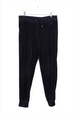 Vintage Juicy Couture Joggers Black Velour With Drawstring