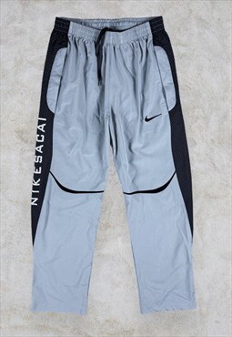 Nike Sacai Track Pants Grey Tracksuit Bottoms Mens Medium