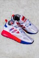 Adidas ZX 2K Boost Trainers White Solar Red Blue UK 5