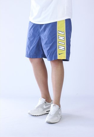 VINTAGE MENS NIKE SWIM BEACH BIG LOGO SHORTS