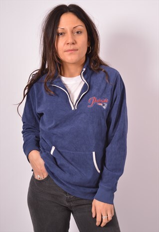 VINTAGE NFL PATRIOTS FLEECE JUMPER NAVY BLUE