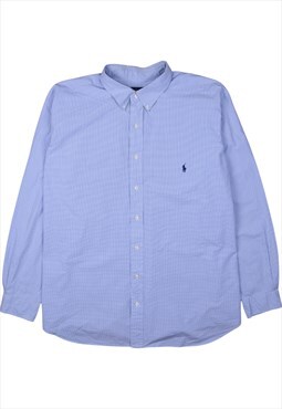 Vintage 90's Ralph Lauren Shirt Long Sleeves Button Up Blue