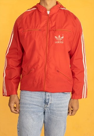 VINTAGE ADIDAS JACKET 80S STYLE IN RED M