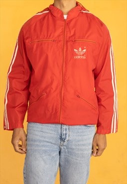 Vintage Adidas Jacket 80s Style in Red M