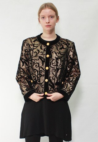 VINTAGE 80' BEAUTIFUL ELEGANT GOLD JACKET WITH BUTTONS