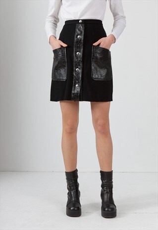 VINTAGE BLACK MINI PENCIL SKIRT