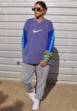 Y2K vintage reworked Nike yellow zebra fleece sweatshirt