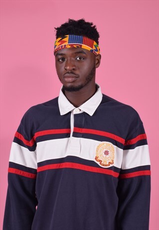 NAVY TOMMY HILFIGER EMBROIDERED RUGBY SHIRT