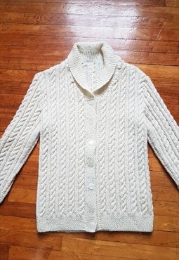 Vintage Cozy Pure Wool Fisherman's Sweater Size M