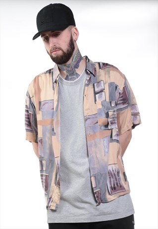 VINTAGE ABSTRACT PRINT 90S SHIRT