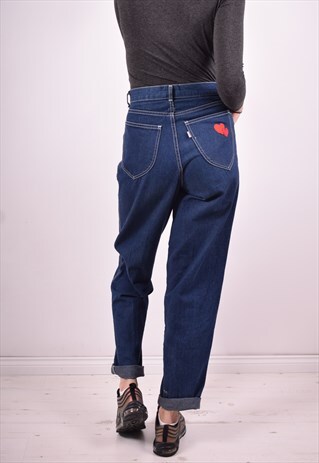LEVI'S WOMENS VINTAGE JEANS W28 L32 NAVY BLUE 90'S