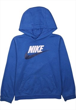 Vintage 90's Nike Hoodie Spellout Center Middle Swoosh Blue