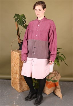 Vintage Shirt Dress Rework Purple and Pink Stripes