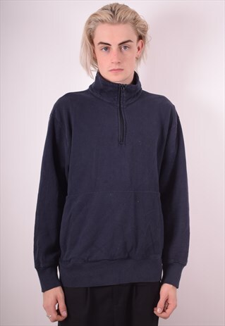 NAUTICA MENS VINTAGE SWEATSHIRT JUMPER LARGE NAVY BLUE 90S