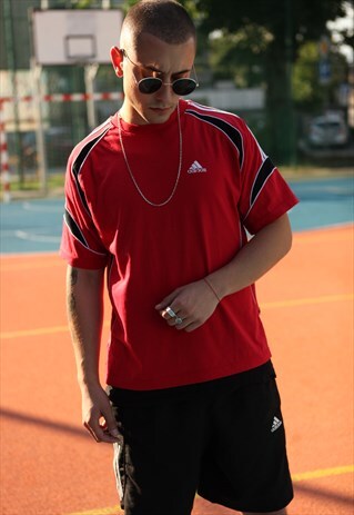 VINTAGE 90'S ADIAS T-SHIRT RED LOGO