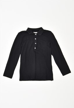 Vintage Sergio Tacchini Polo Shirt Long Sleeve Black