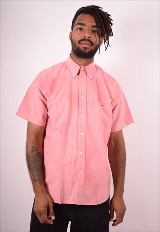 LACOSTE MENS VINTAGE SHIRT MEDIUM RED 90S
