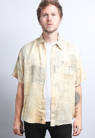 VINTAGE ABSTRACT PATTERNED SHIRT 90'S
