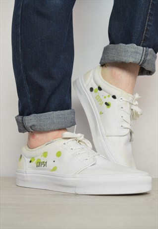 VINTAGE 90S VANS WHITE SKATE SHOES TRAINERS SNEAKERS GRUNGE