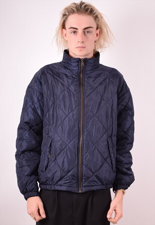 GANT MENS VINTAGE QUILTED JACKET XL BLUE 90S