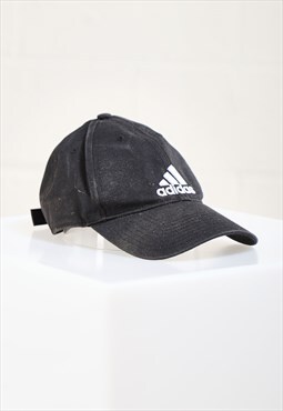 Vintage Adidas Baseball Cap in Black Summer Gym Hat 